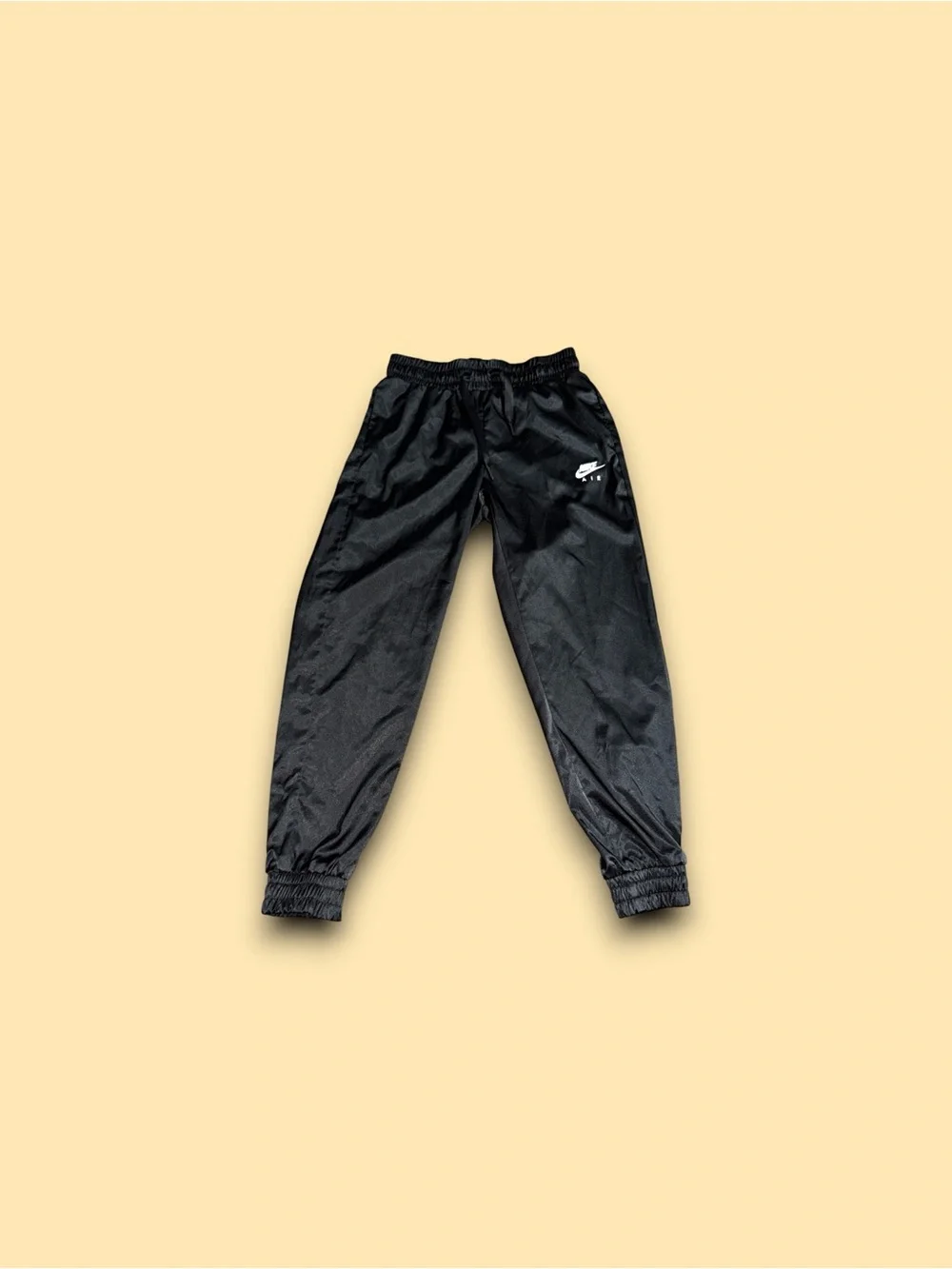 Nike Unisex Drawstring Waist Lightwight Satin Track Pants Small Black